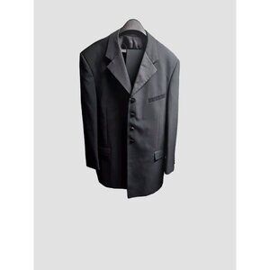 Stacy Adams Tuxedo Suit Mens Black 2 Piece Jacket 44L Pants 38L Wedding
